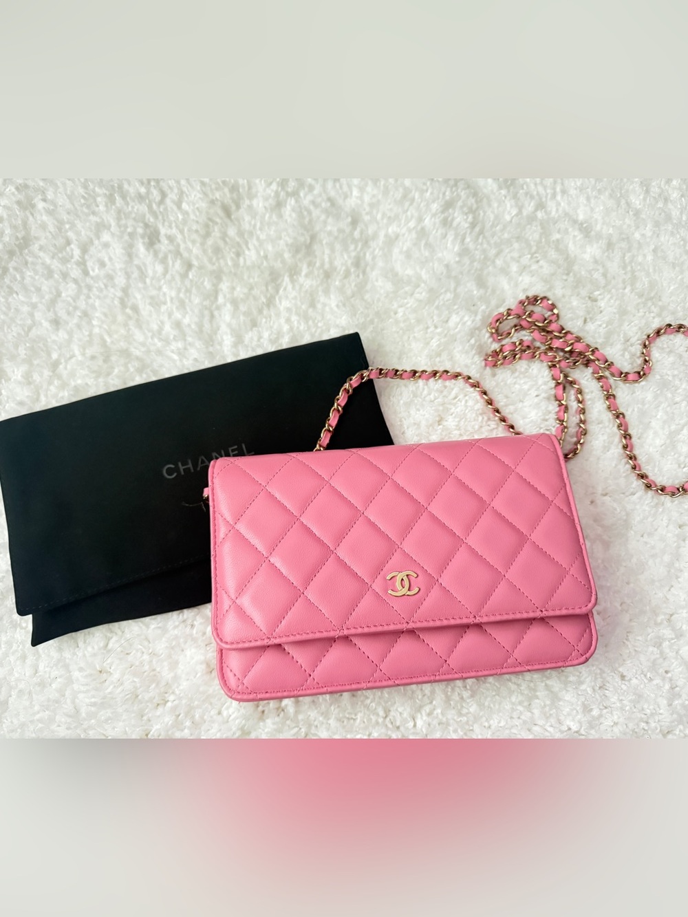 CHANEL Pink Quilted Lambskin Crossbody WOC
